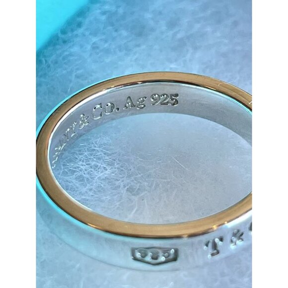 Tiffany & Co. Sterling Silver & 18k Gold Two-Tone 1837 Ring With Original Box - Picture 3 of 8